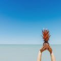 Diät im Urlaub / Ananas am Meer – gesunde Ernährung und Leichtigkeit symbolisieren eine entspannte Diät im Urlaub