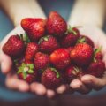 Nachhaltige Lieferketten / Zwei Hände halten frische Erdbeeren – Sinnbild für regionale Ernte, kurze Lieferketten und bewussten Umgang mit Lebensmitteln.